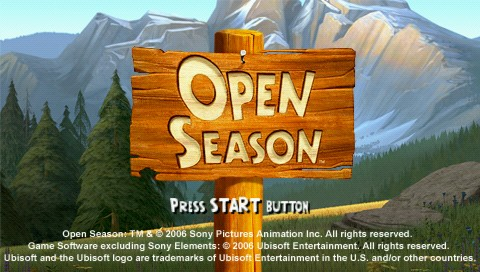 Open Season title screen for PSP